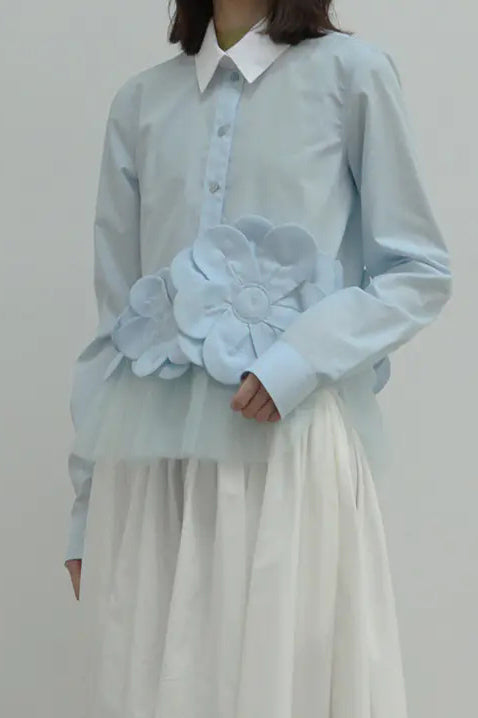 VIKTOR&ROLF Light Blue Flower Shirt FLOWER POWER (TIW059A-08-120)